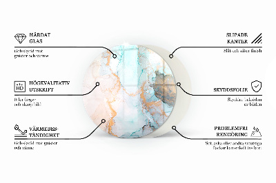 Plaque ronde en verre pour poêle Couleurs du tableau dans différentes tonalités