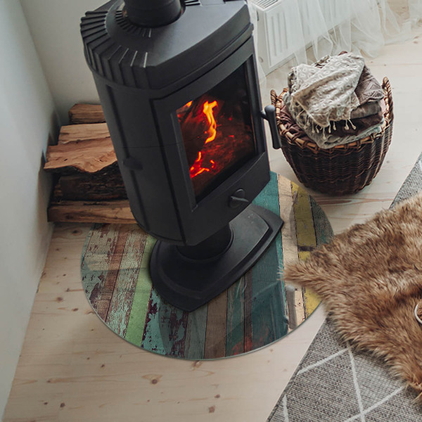 Plaque ronde en verre pour poêle Couleurs du tableau dans différentes tonalités