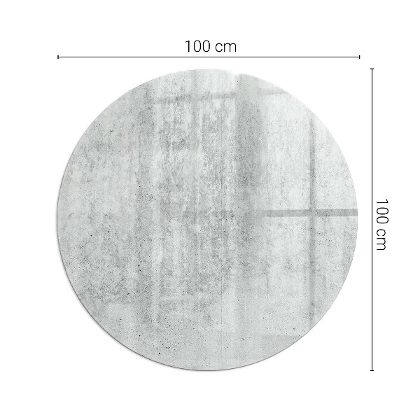 Plaque verre ronde sous poêle structure en béton brut