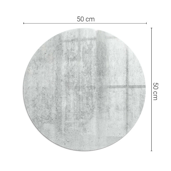 Plaque verre ronde sous poêle structure en béton brut