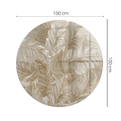 Plaque ronde en verre pour poêle Motifs de feuilles délicats