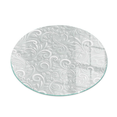 Plaque ronde en verre pour poêle Motif végétal élégant