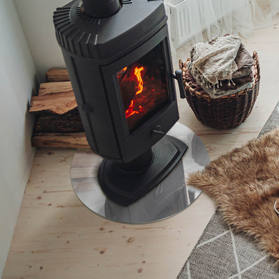 Plaque ronde en verre pour poêle Abstraction géométrique des formes