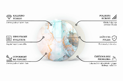 Plaque ronde en verre pour poêle Motif de formes tridimensionnelles