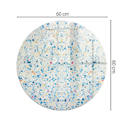 Plaque de sol ronde en verre cheminée motif de texture abstrait
