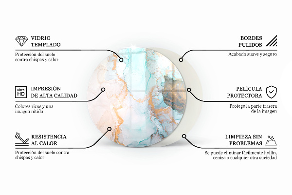 Plaque ronde en verre pour poêle Motifs polygonaux sur le web