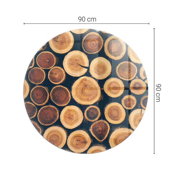 Plaque de sol ronde en verre cheminée Boîte à cadre en bois