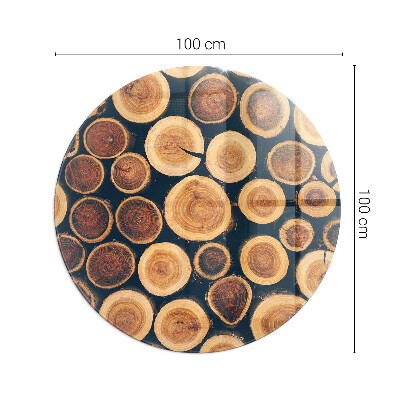 Plaque de sol ronde en verre cheminée Boîte à cadre en bois