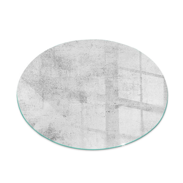 Plaque de sol ronde en verre cheminée Texture de béton dans un style brut