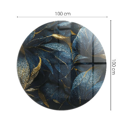 Plaque ronde en verre pour poêle Feuilles élégantes dans la structure
