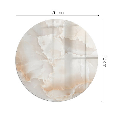 Plaque de sol ronde en verre cheminée motif organique en pierre
