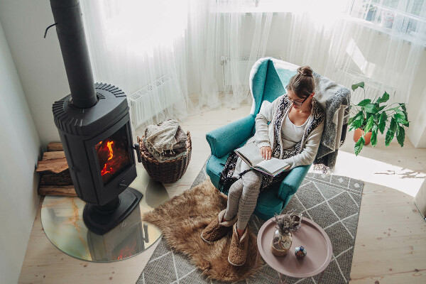 Plaque ronde en verre pour poêle motif abstrait en marbre