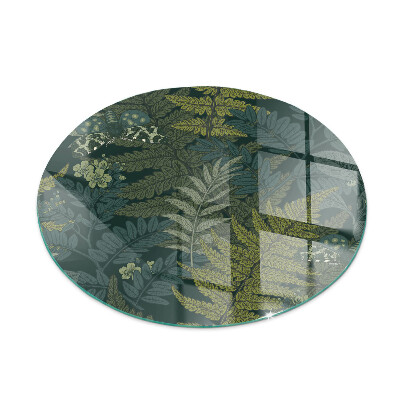 Plaque de sol ronde en verre cheminée Motifs végétaux avec des papillons