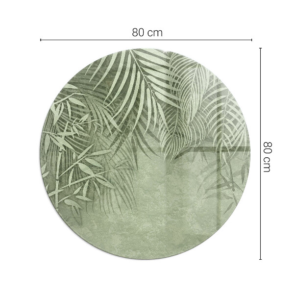 Plaque ronde en verre pour poêle Feuilles tropicales en arrière-plan