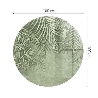 Plaque ronde en verre pour poêle Feuilles tropicales en arrière-plan