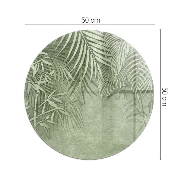 Plaque ronde en verre pour poêle Feuilles tropicales en arrière-plan