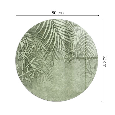 Plaque ronde en verre pour poêle Feuilles tropicales en arrière-plan