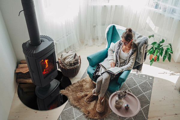 Plaque verre ronde sous poêle Couleur noire