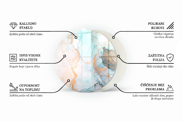 Plaque ronde en verre pour poêle Couleur : Gris-brun