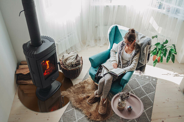 Plaque verre ronde sous poêle Couleur marron
