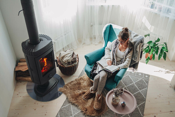 Plaque de sol ronde en verre cheminée Couleur : Bleu foncé