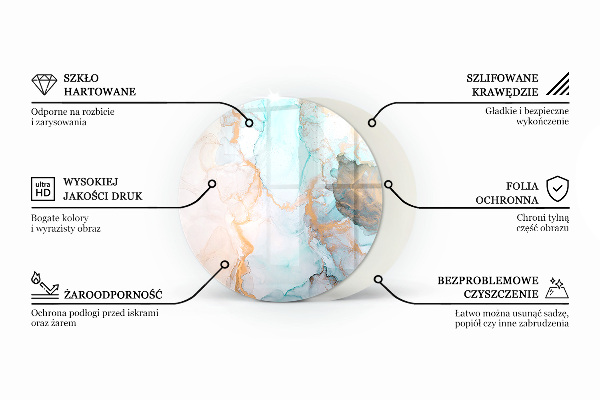 Plaque ronde en verre pour poêle Couleur vert clair