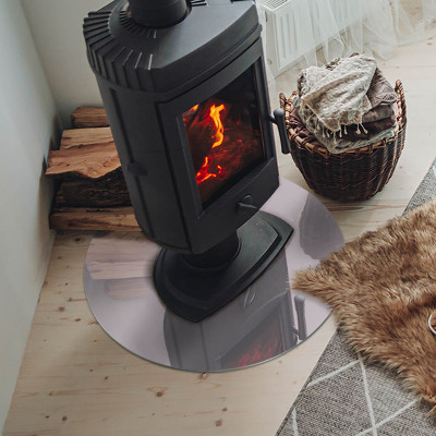 Plaque verre ronde sous poêle Couleur violet clair