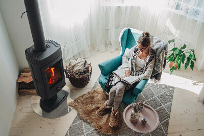 Plaque ronde en verre pour poêle Couleur beige