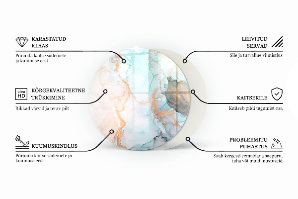 Plaque ronde en verre pour poêle Couleur beige
