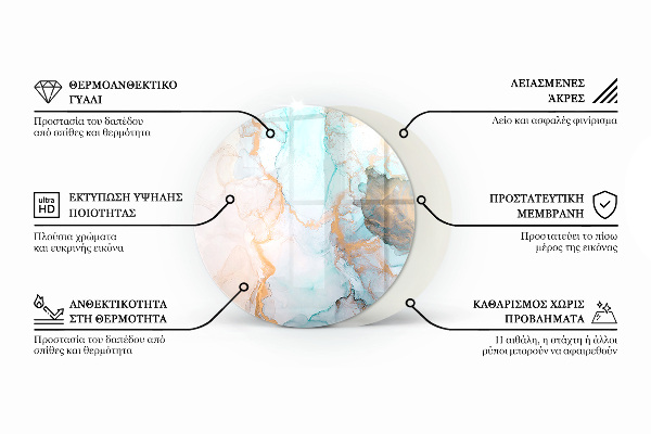 Plaque de sol ronde en verre cheminée couleur ivoire