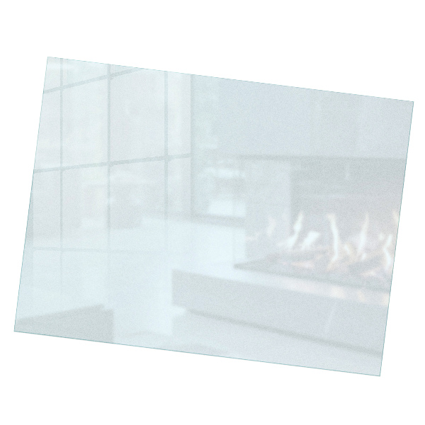 Plaque verre devant cheminée rectangulaire Avec effet visuel givré