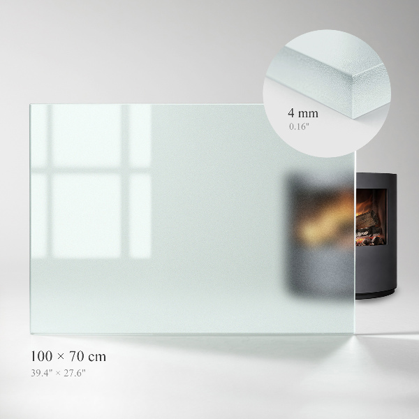 Plaque verre devant cheminée rectangulaire Avec effet visuel givré