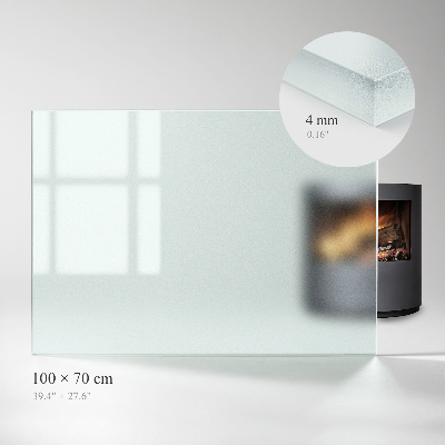 Plaque verre devant cheminée rectangulaire Avec effet visuel givré