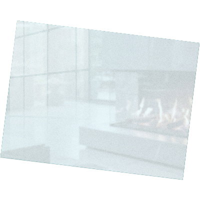 Plaque verre devant cheminée rectangulaire Avec effet visuel givré