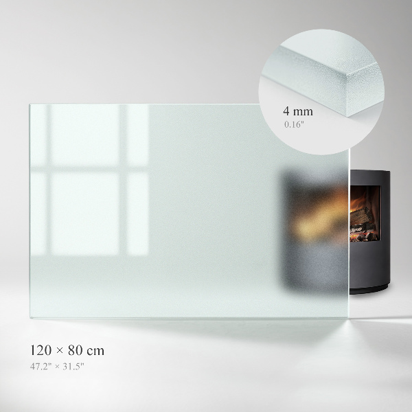Plaque verre devant cheminée rectangulaire Avec effet visuel givré