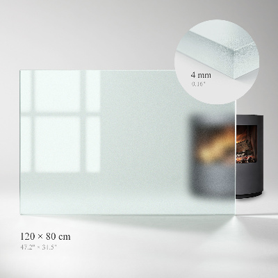 Plaque verre devant cheminée rectangulaire Avec effet visuel givré