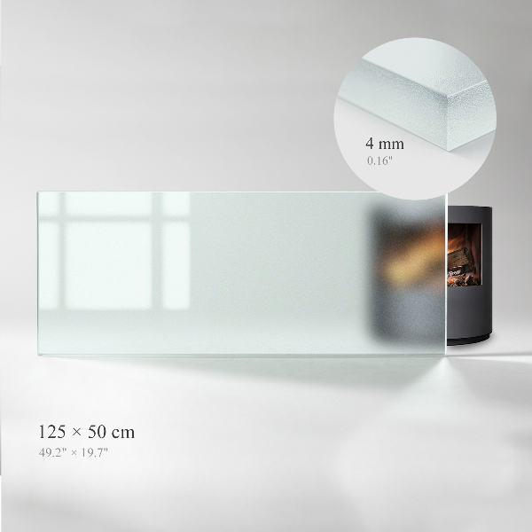 Plaque verre devant cheminée rectangulaire Avec effet visuel givré