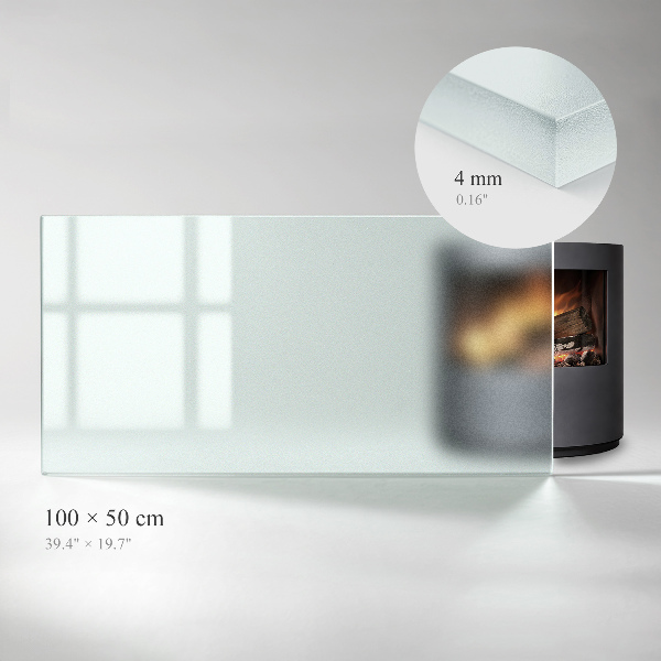 Plaque verre devant cheminée rectangulaire Avec effet visuel givré