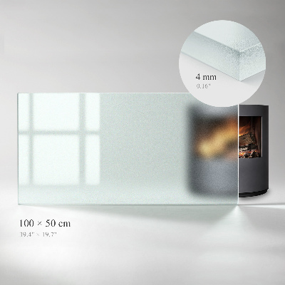 Plaque verre devant cheminée rectangulaire Avec effet visuel givré