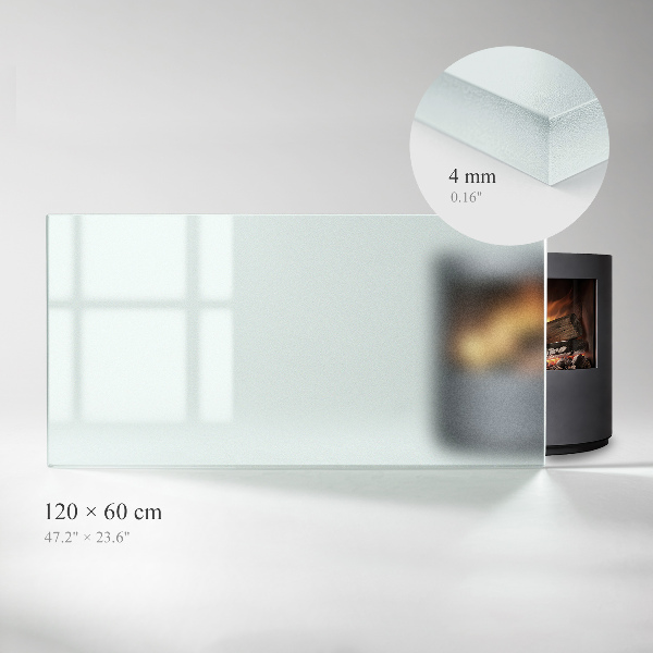 Plaque verre devant cheminée rectangulaire Avec effet visuel givré