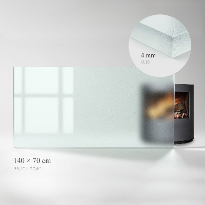 Plaque verre devant cheminée rectangulaire Avec effet visuel givré