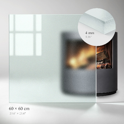 Plaque verre devant cheminée rectangulaire Avec effet visuel givré