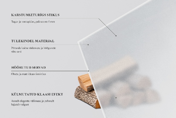 Plaque verre devant cheminée rectangulaire Avec effet visuel givré