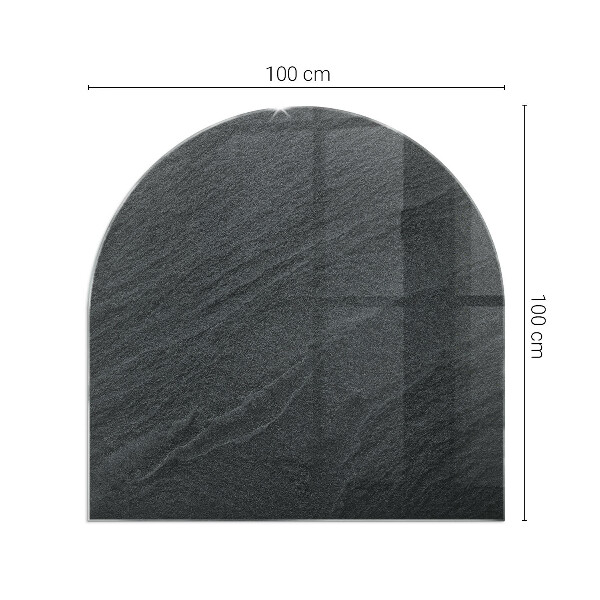 Plaque verre demi-ronde cheminée Motif de pierre naturelle