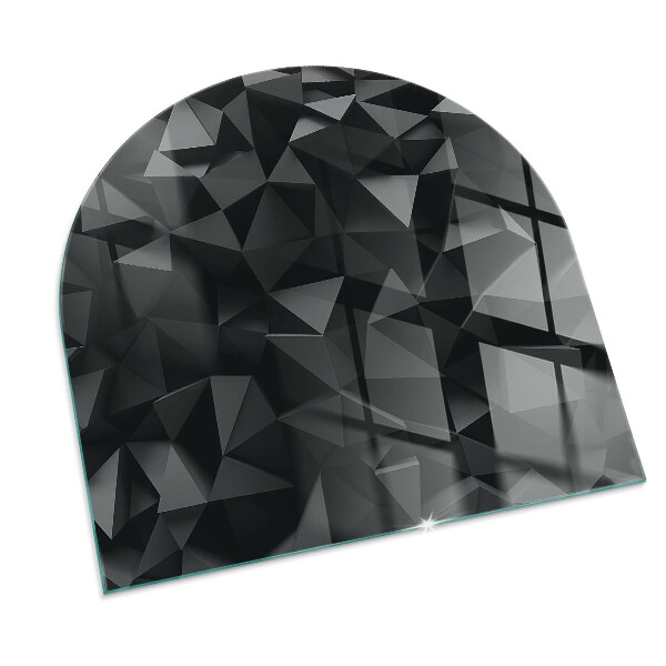 Plaque de sol demi-ovale en verre Géométrie en trois dimensions