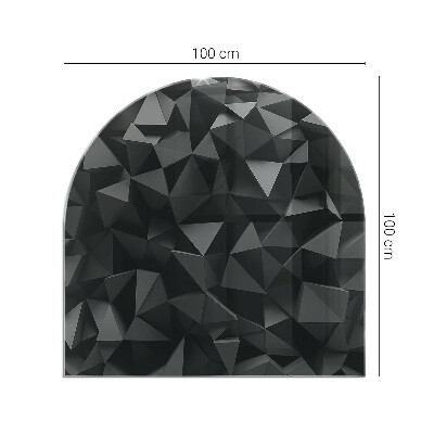 Plaque de sol demi-ovale en verre Géométrie en trois dimensions