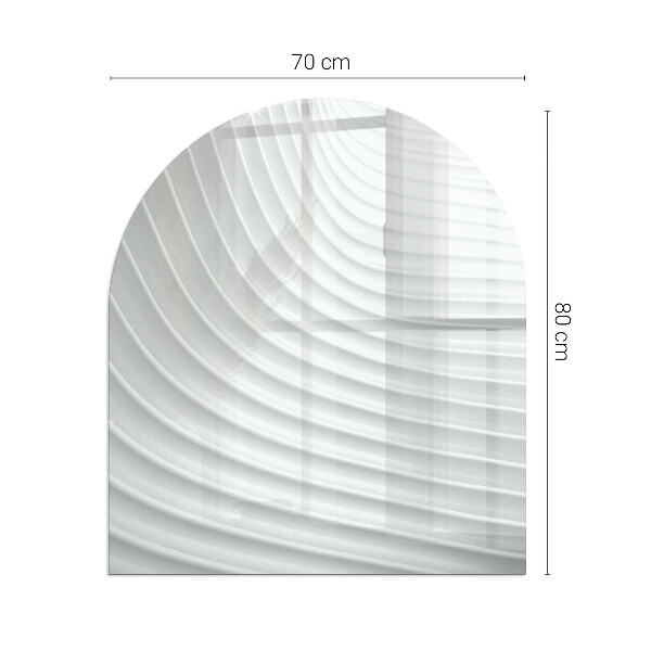Plaque verre demi-ronde cheminée Vagues de formes subtiles