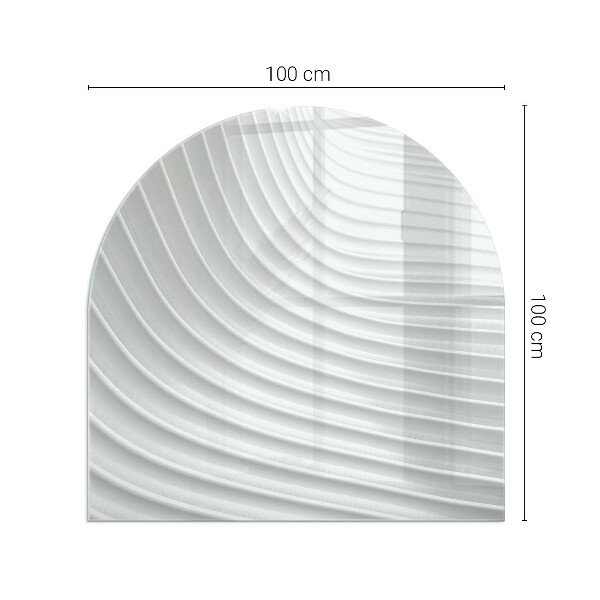 Plaque verre demi-ronde cheminée Vagues de formes subtiles