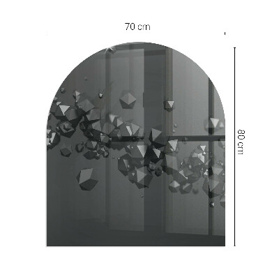 Plaque demi-ovale en verre pour poêle Formes de nuages ​​abstraites dans les solides