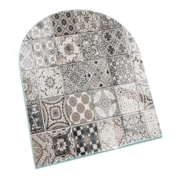 Plaque de sol demi-ovale en verre Motifs décoratifs en carrelage